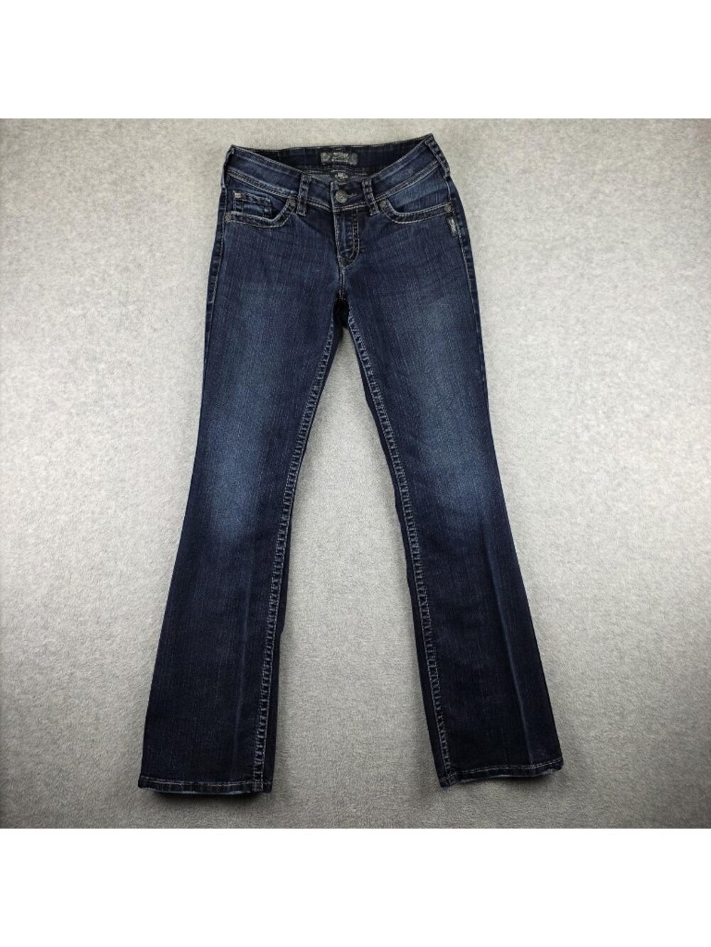 Silver Jeans Suki Jeans Womens 28x34 Bootcut Blue Dark Wash Embroidered